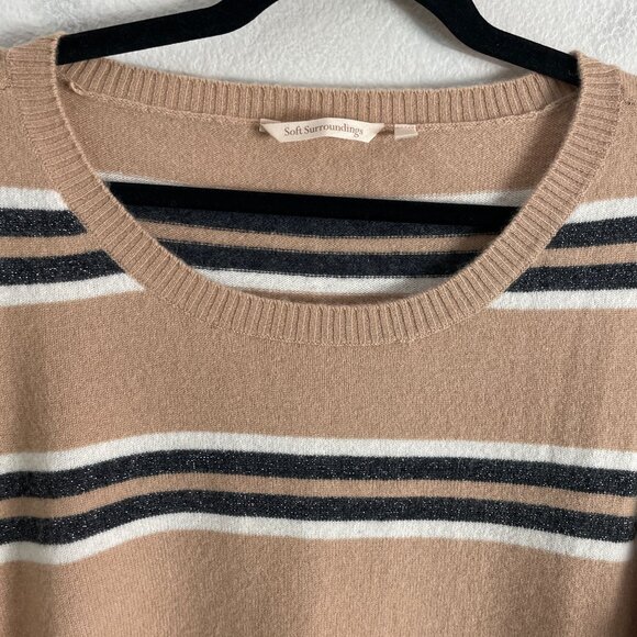 Soft Surroundings XL Cashmere Shayna Metallic Striped Sweater Knit Top - Picture 9 of 12